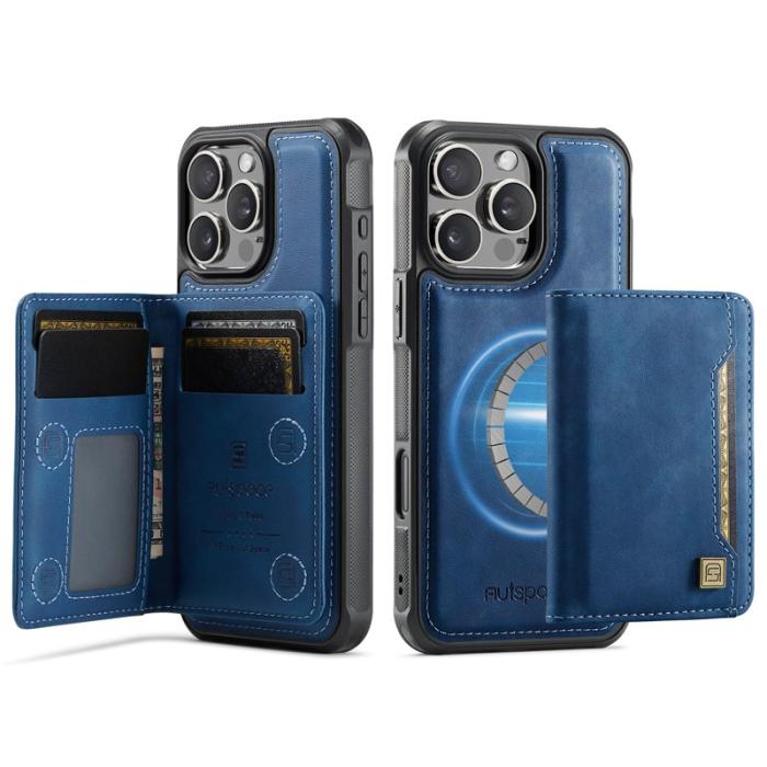 AUTSPACE - AUTSPACE iPhone 16 Pro Max Fodral Äkta läder - Blå