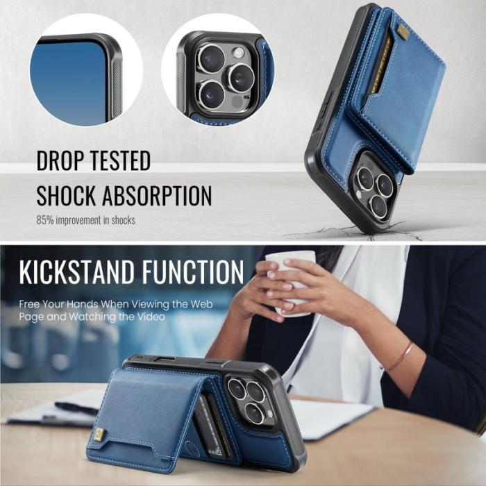 AUTSPACE - AUTSPACE iPhone 16 Pro Max Fodral Äkta läder - Blå