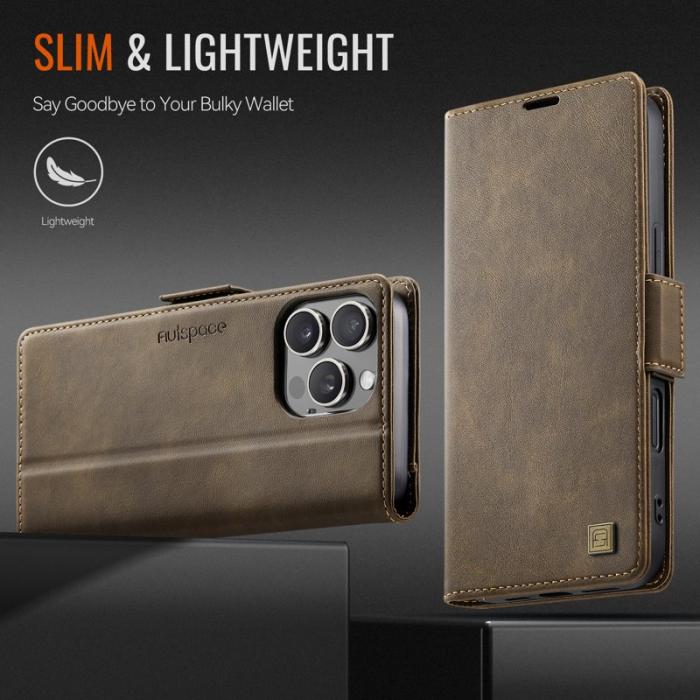 AUTSPACE - AUTSPACE iPhone 16 Pro Max Fodral Äkta läder - Brun