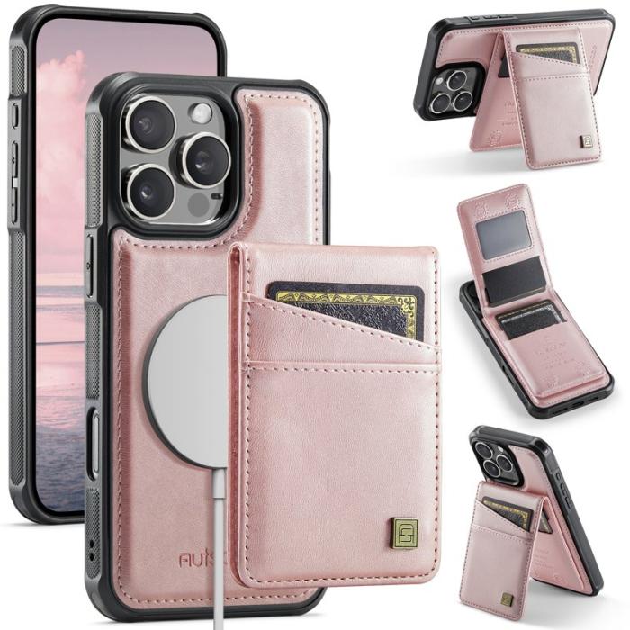 AUTSPACE - AUTSPACE iPhone 16 Pro Max Fodral Äkta läder - Rose Gold