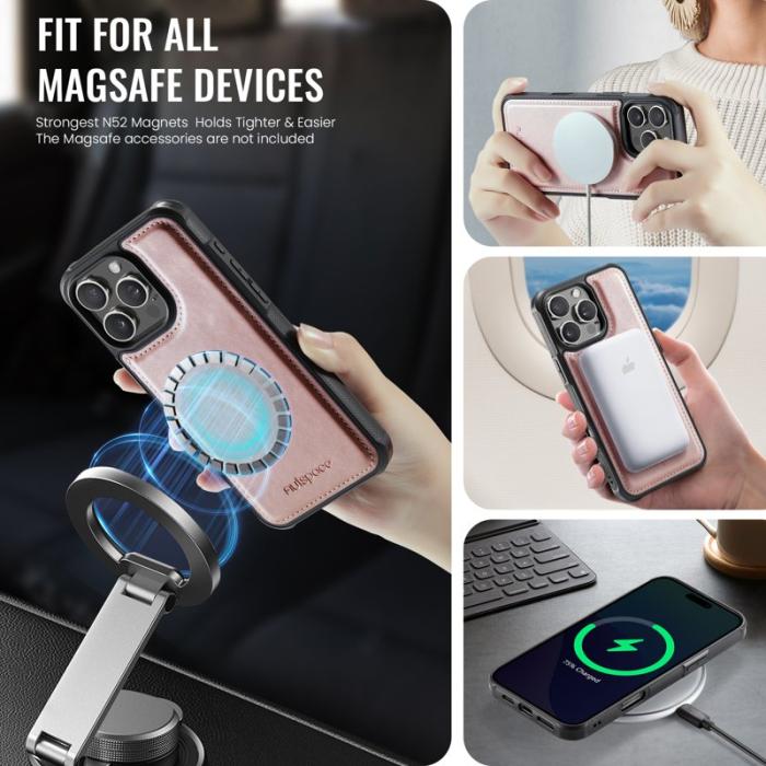 AUTSPACE - AUTSPACE iPhone 16 Pro Max Fodral Äkta läder - Rose Gold