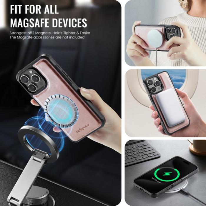 AUTSPACE - AUTSPACE iPhone 16 Pro Max Fodral Äkta läder - Roséguld