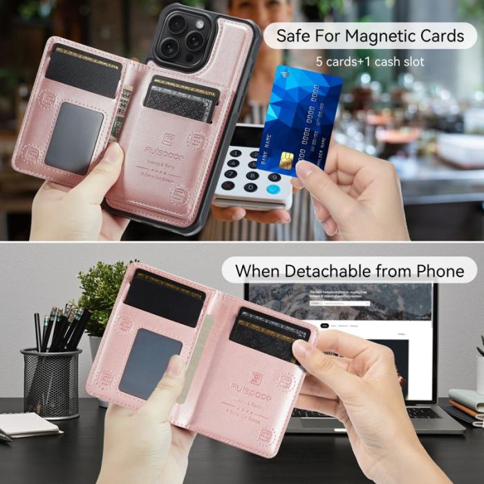 AUTSPACE - AUTSPACE iPhone 16 Pro Max Fodral Äkta läder - Roséguld