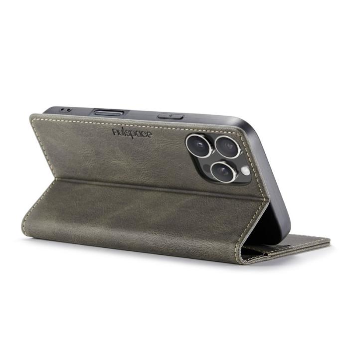 AUTSPACE - AUTSPACE iPhone 16 Pro Max Wallet Fodral Äkta läder - Kaffe