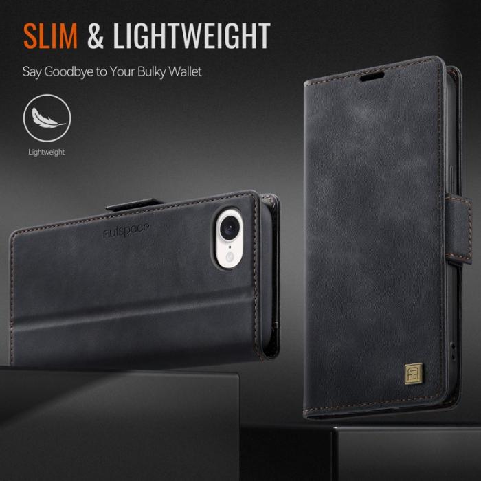 AUTSPACE - AUTSPACE iPhone 16e Fodral A11 Retro Läder - Svart