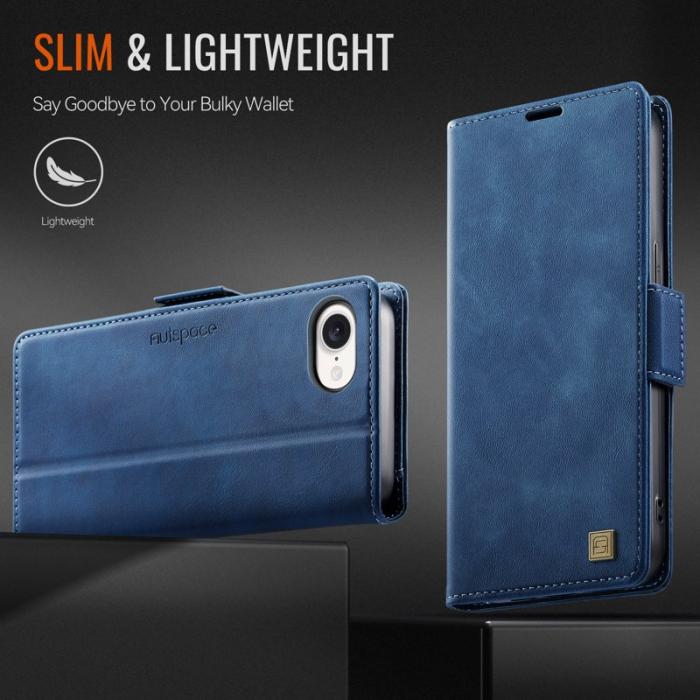 AUTSPACE - AUTSPACE iPhone 16e Fodral Retro Läder - Blå