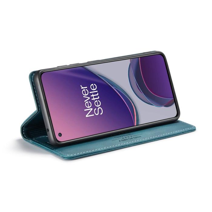 AUTSPACE - AUTSPACE OnePlus 8T Wallet Fodral Äkta läder - Blå