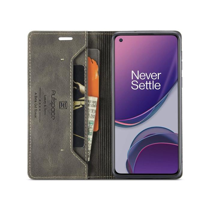 AUTSPACE - AUTSPACE OnePlus 8T Wallet Fodral Äkta läder - Kaffe