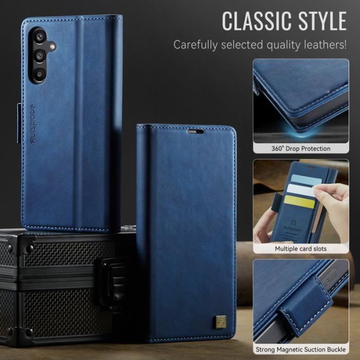 AUTSPACE - AUTSPACE Samsung Galaxy A16 5G Fodral Äkta läder - Blå