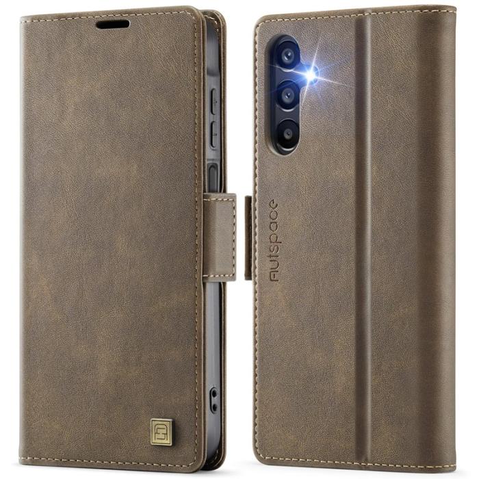 AUTSPACE - AUTSPACE Samsung Galaxy A16 5G Fodral Äkta läder - Brun