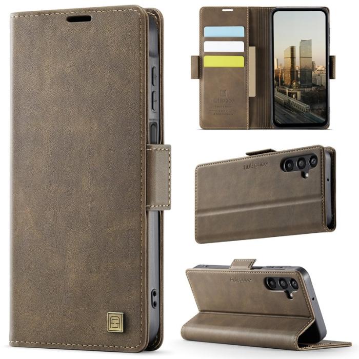 AUTSPACE - AUTSPACE Samsung Galaxy A16 5G Fodral Äkta läder - Brun