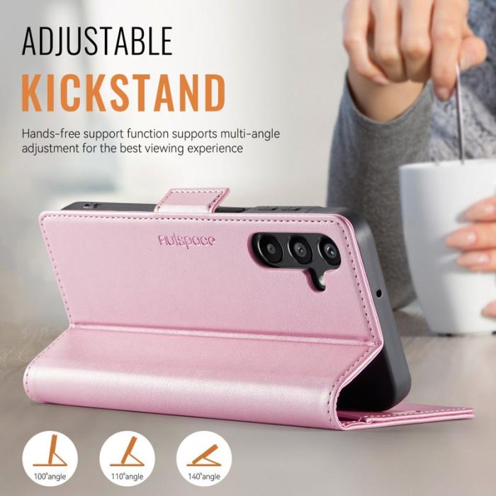 AUTSPACE - AUTSPACE Samsung Galaxy A16 5G Fodral Äkta läder - Rosa