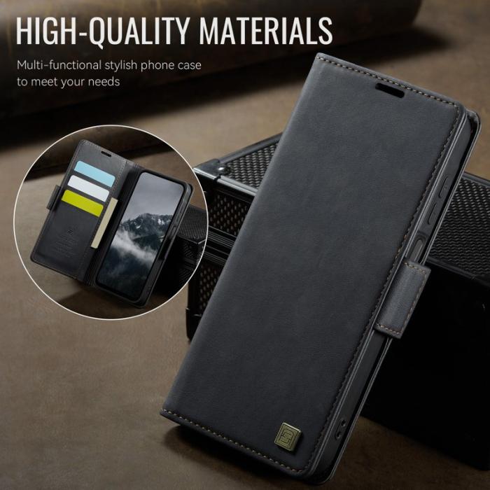 AUTSPACE - AUTSPACE Samsung Galaxy A16 5G Fodral Äkta läder - Svart