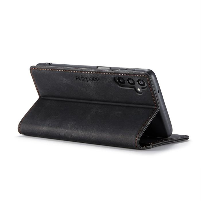 AUTSPACE - AUTSPACE Samsung Galaxy A16 5G Wallet Fodral Äkta läder - Svart