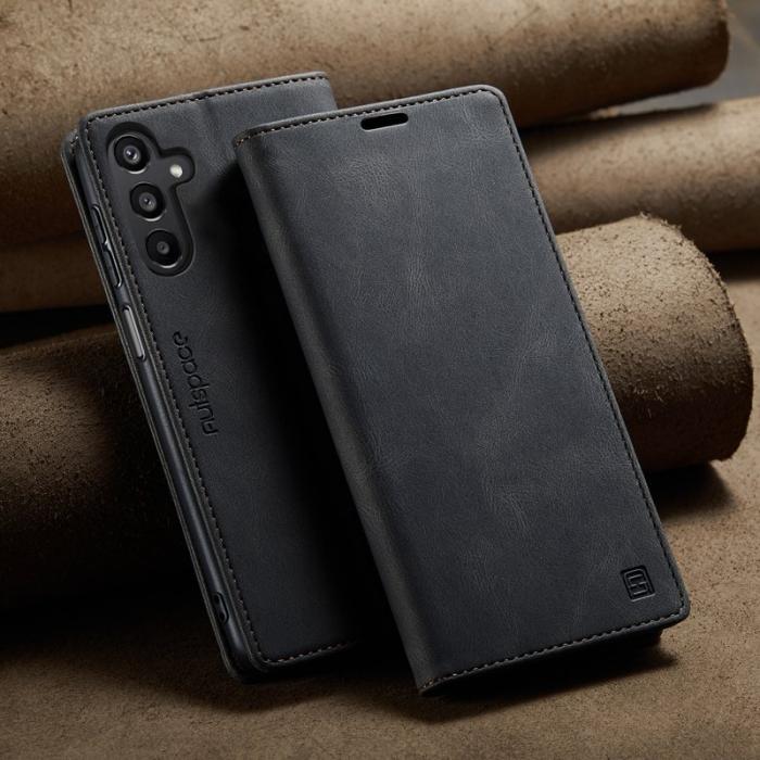 AUTSPACE - AUTSPACE Samsung Galaxy A16 5G Wallet Fodral Äkta läder - Svart