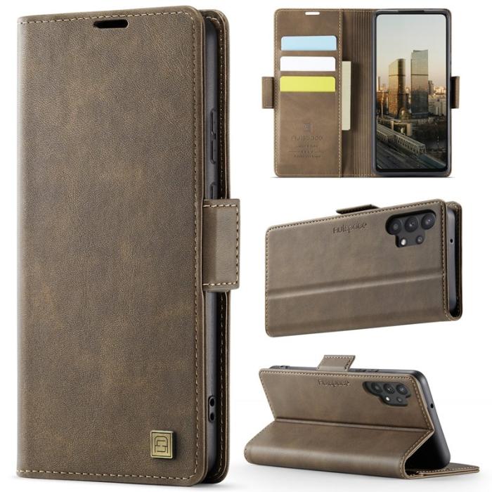 AUTSPACE - AUTSPACE Samsung Galaxy A32 5G Fodral Äkta läder - Brun