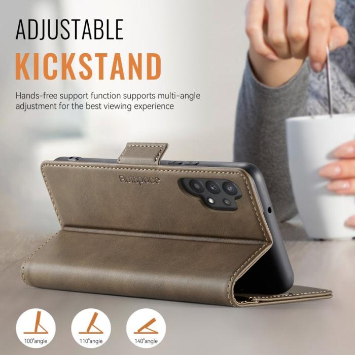 AUTSPACE - AUTSPACE Samsung Galaxy A32 5G Fodral Äkta läder - Brun