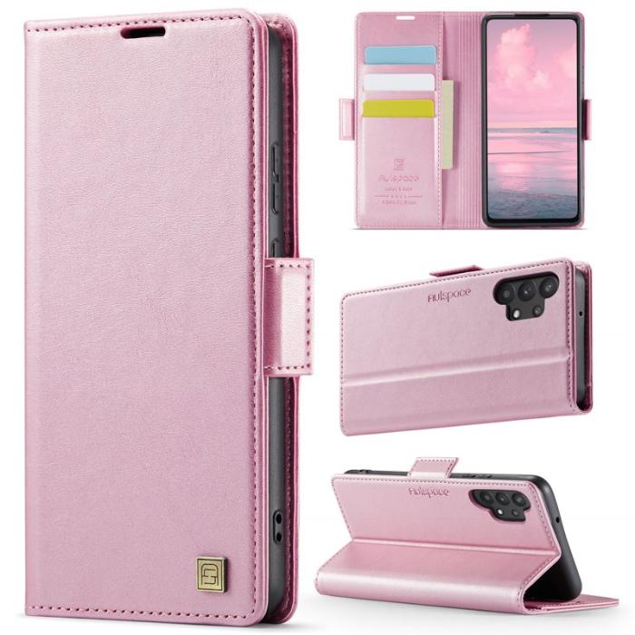 AUTSPACE - AUTSPACE Samsung Galaxy A32 5G Fodral Äkta läder - Rosa