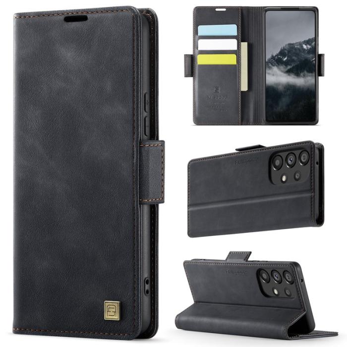 AUTSPACE - AUTSPACE Samsung Galaxy A33 5G Fodral Äkta läder - Svart