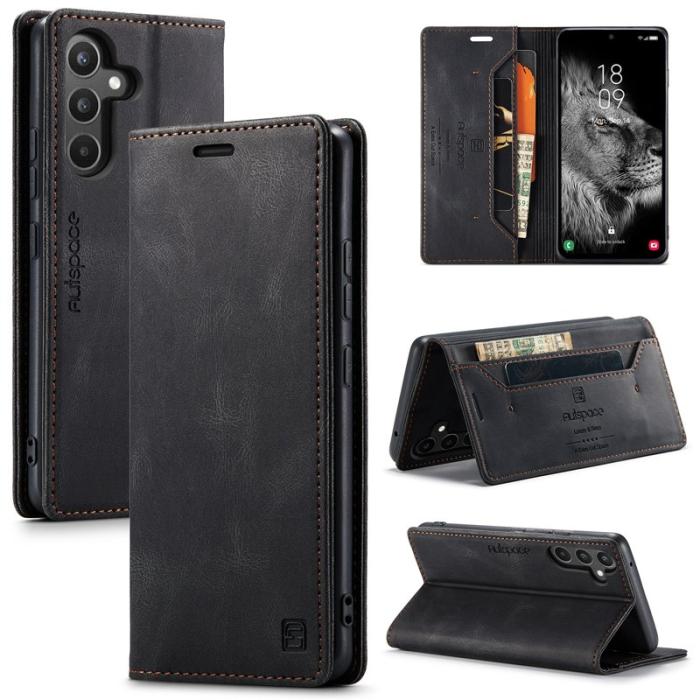 AUTSPACE - AUTSPACE Samsung Galaxy A34 Fodral - Äkta läder - Svart