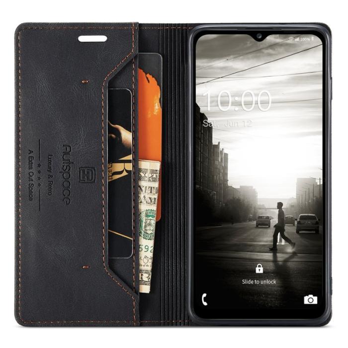 AUTSPACE - AUTSPACE Samsung Galaxy A34 Fodral - Äkta läder - Svart