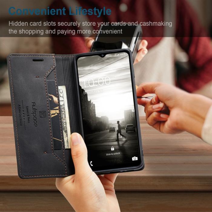 AUTSPACE - AUTSPACE Samsung Galaxy A34 Fodral - Äkta läder - Svart