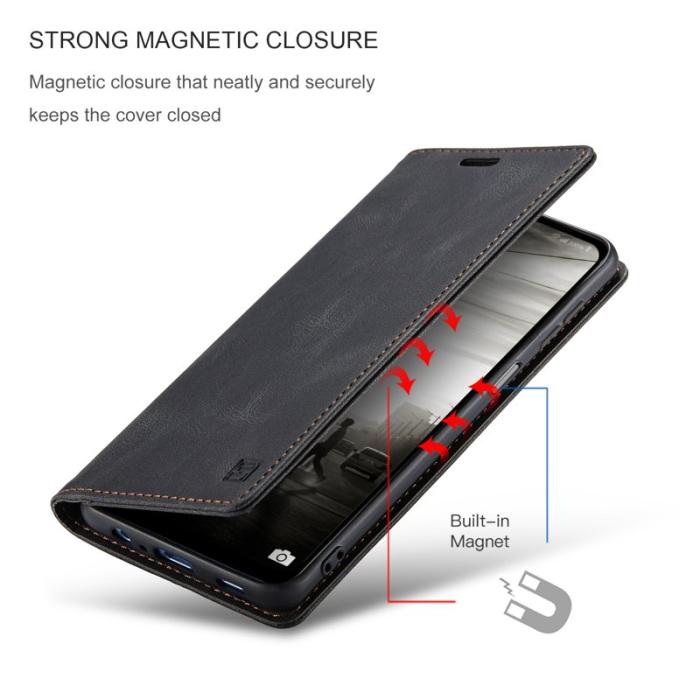 AUTSPACE - AUTSPACE Samsung Galaxy A34 Fodral - Äkta läder - Svart