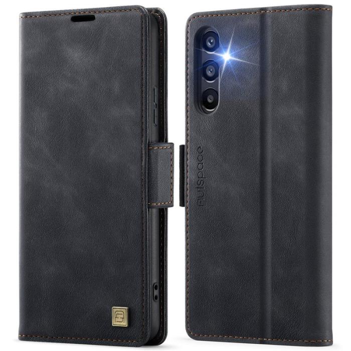AUTSPACE - AUTSPACE Samsung Galaxy A35 5G Fodral Äkta läder - Svart