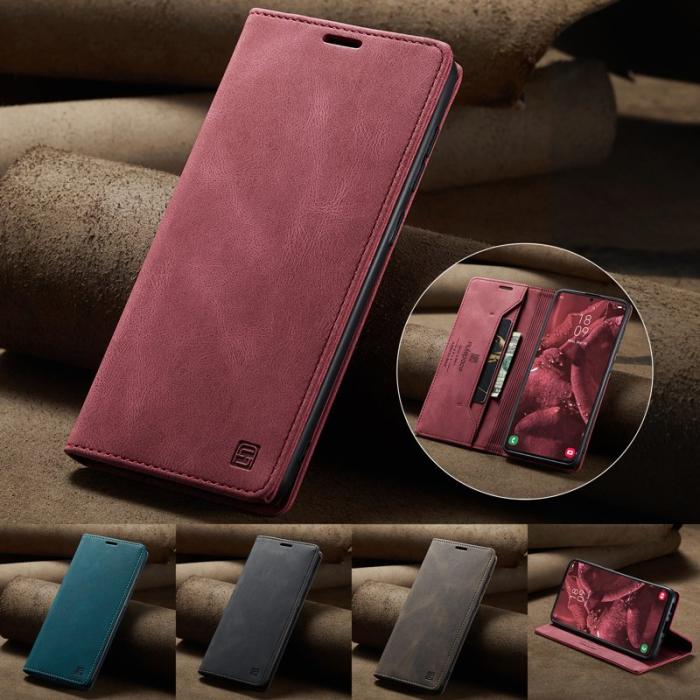 AUTSPACE - AUTSPACE Samsung Galaxy A35 5G Wallet Fodral Äkta läder - Röd