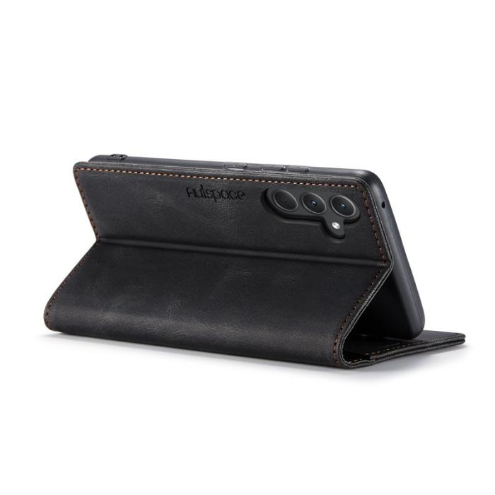 AUTSPACE - AUTSPACE Samsung Galaxy A35 5G Wallet Fodral Äkta läder - Svart