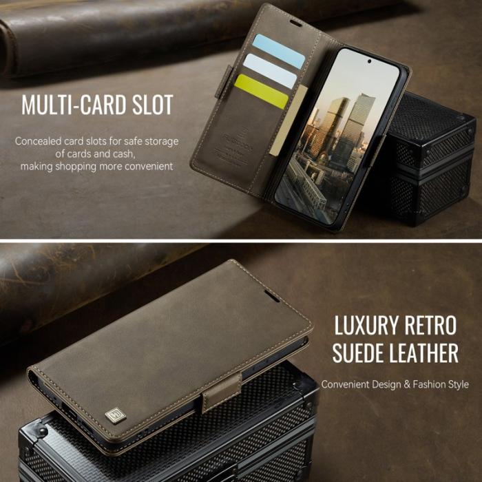 AUTSPACE - AUTSPACE Samsung Galaxy A36 5G Fodral Äkta läder - Brun