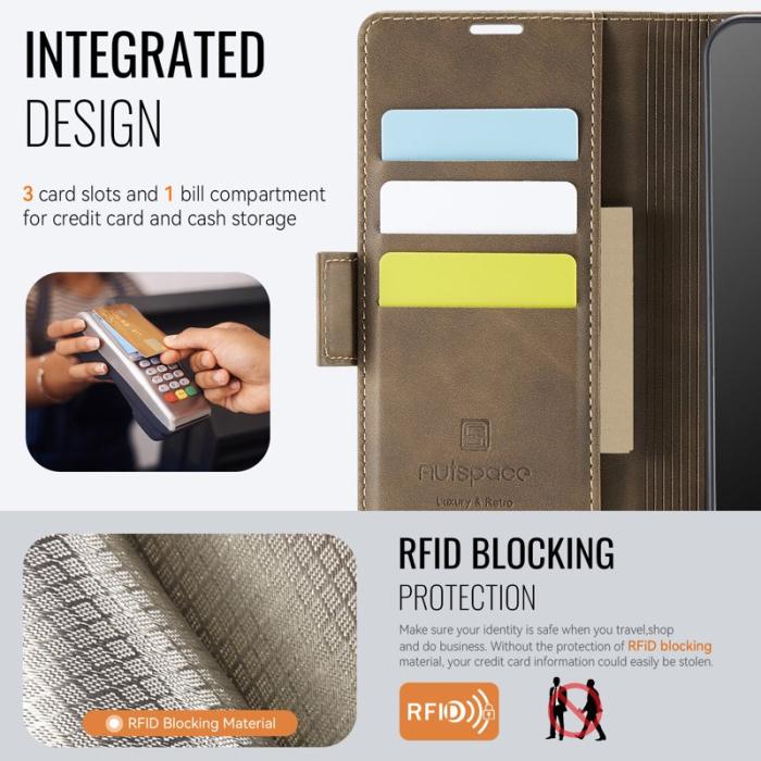 AUTSPACE - AUTSPACE Samsung Galaxy A52 5G Fodral Äkta läder - Brun