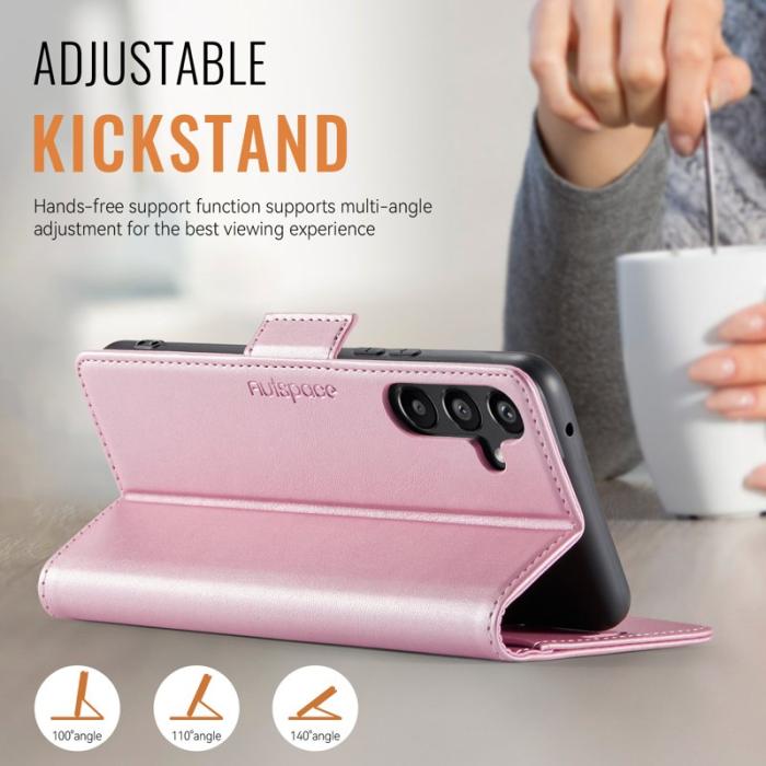 AUTSPACE - AUTSPACE Samsung Galaxy A54 5G Fodral Äkta läder - Rosa