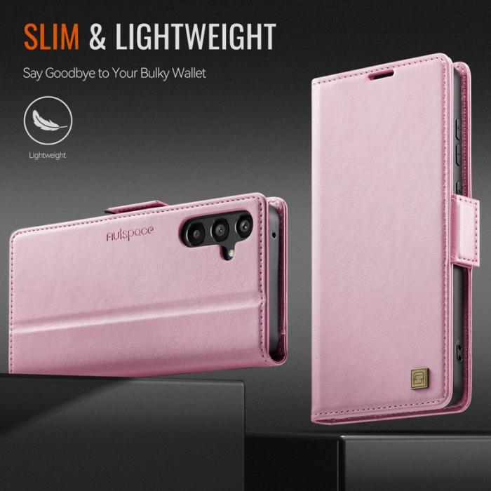AUTSPACE - AUTSPACE Samsung Galaxy A55 5G Fodral Äkta läder - Rosa