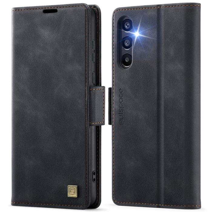 AUTSPACE - AUTSPACE Samsung Galaxy A55 5G Fodral Äkta läder - Svart