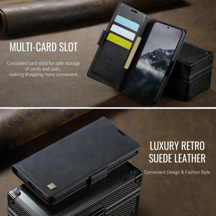 AUTSPACE - AUTSPACE Samsung Galaxy A56 5G Fodral Äkta läder - Svart