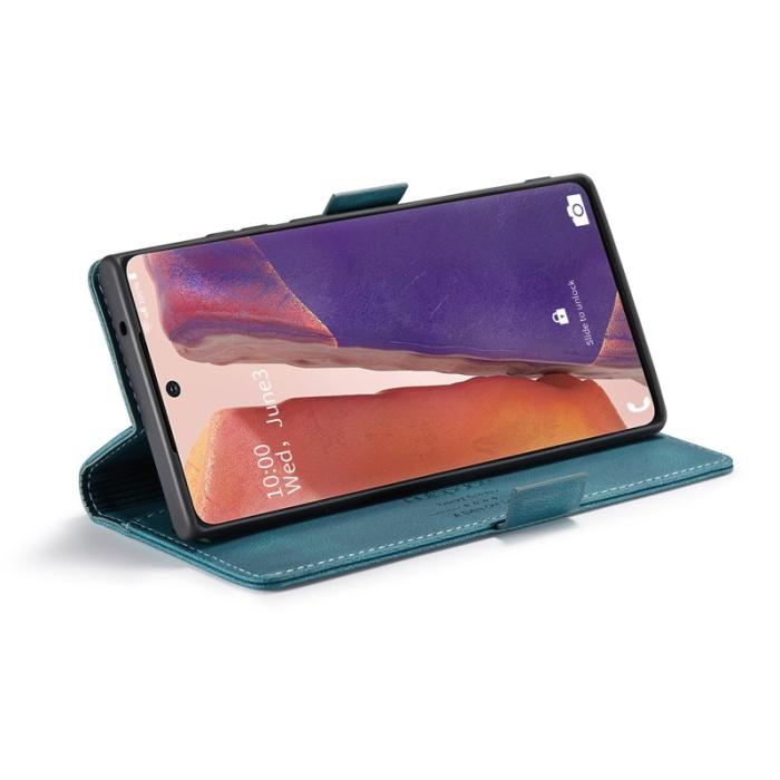 AUTSPACE - AUTSPACE Samsung Galaxy Note20 Wallet Fodral Äkta läder - Blå