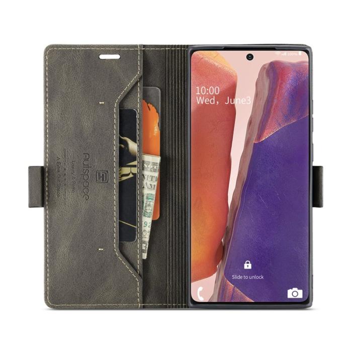 AUTSPACE - AUTSPACE Samsung Galaxy Note20 Wallet Fodral Äkta läder - Kaffe