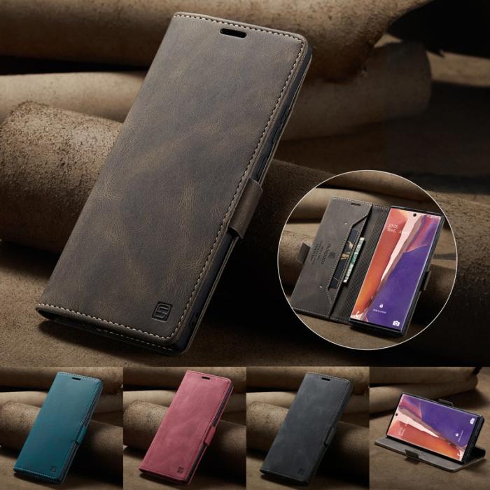 AUTSPACE - AUTSPACE Samsung Galaxy Note20 Wallet Fodral Äkta läder - Kaffe