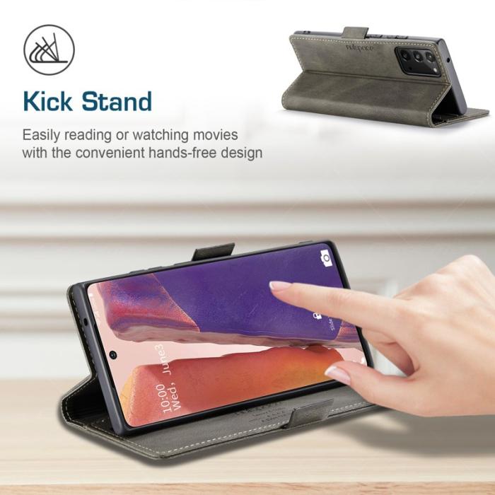 AUTSPACE - AUTSPACE Samsung Galaxy Note20 Wallet Fodral Äkta läder - Kaffe