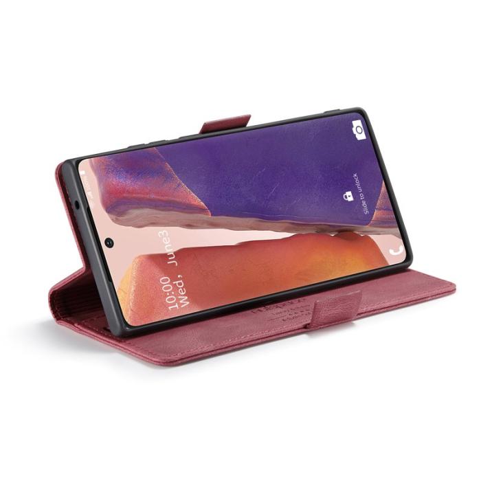 AUTSPACE - AUTSPACE Samsung Galaxy Note20 Wallet Fodral Äkta läder - Röd