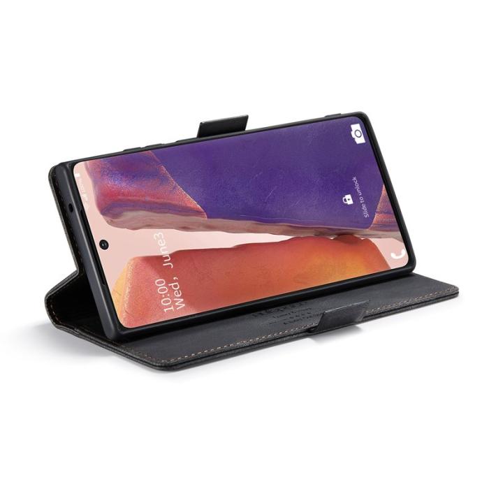 AUTSPACE - AUTSPACE Samsung Galaxy Note20 Wallet Fodral Äkta läder - Svart