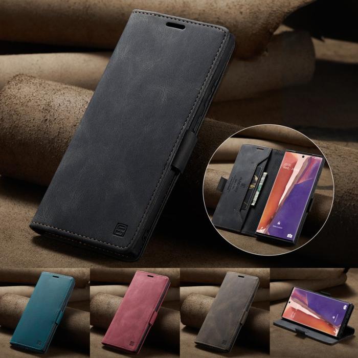 AUTSPACE - AUTSPACE Samsung Galaxy Note20 Wallet Fodral Äkta läder - Svart