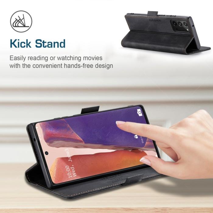 AUTSPACE - AUTSPACE Samsung Galaxy Note20 Wallet Fodral Äkta läder - Svart