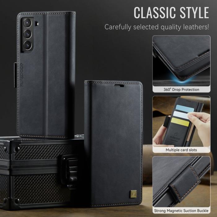 AUTSPACE - AUTSPACE Samsung Galaxy S22+ Fodral Äkta läder - Svart