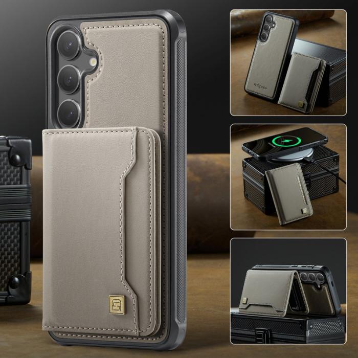 AUTSPACE - AUTSPACE Samsung Galaxy S24/S25 Fodral Äkta läder - Grå