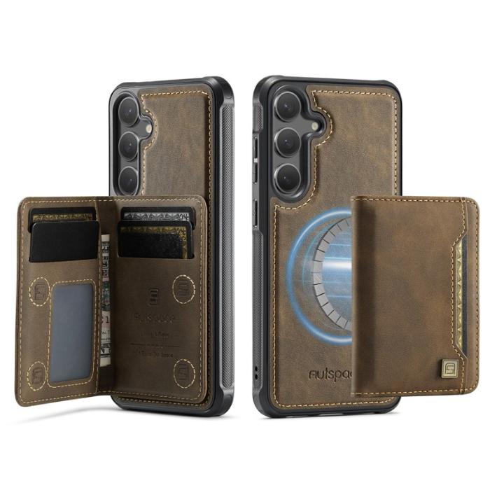 AUTSPACE - AUTSPACE Samsung Galaxy S24/S25 Fodral Äkta läder - Kaffe