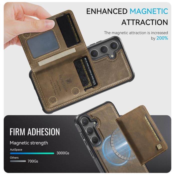 AUTSPACE - AUTSPACE Samsung Galaxy S24/S25 Fodral Äkta läder - Kaffe