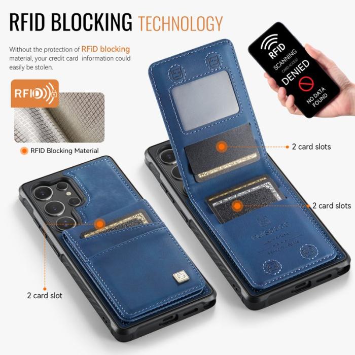 AUTSPACE - AUTSPACE Samsung Galaxy S24 Ultra Fodral Äkta läder - Blå