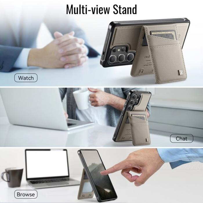 AUTSPACE - AUTSPACE Samsung Galaxy S24 Ultra Fodral Äkta läder - Grå